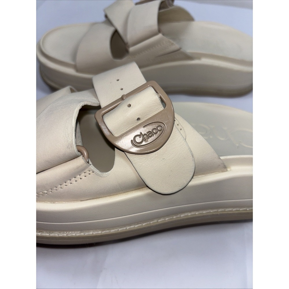 Chaco Cream Platform Slide Sandals - Picture 15 of 16